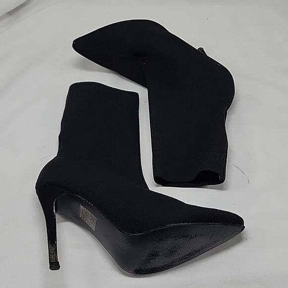 CUCCOO BASIC MINIMALIST STILLETO KNIT SOCK BOOTS WOMENS 37 BLACK - Picture 10 of 16